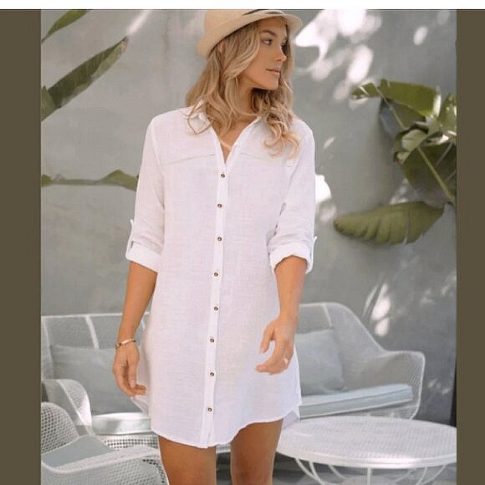 NWT Guess Los Angeles Challis Dress Robe Size L​